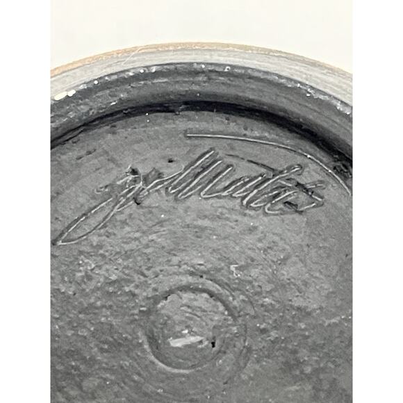 Studio Art Pottery Raku Vase Iridescent Oil Slick Colorful Signed 4.5" T - Picture 7 of 11